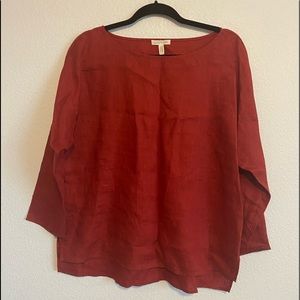 Eileen Fisher Top 100% Organic Linen Size M